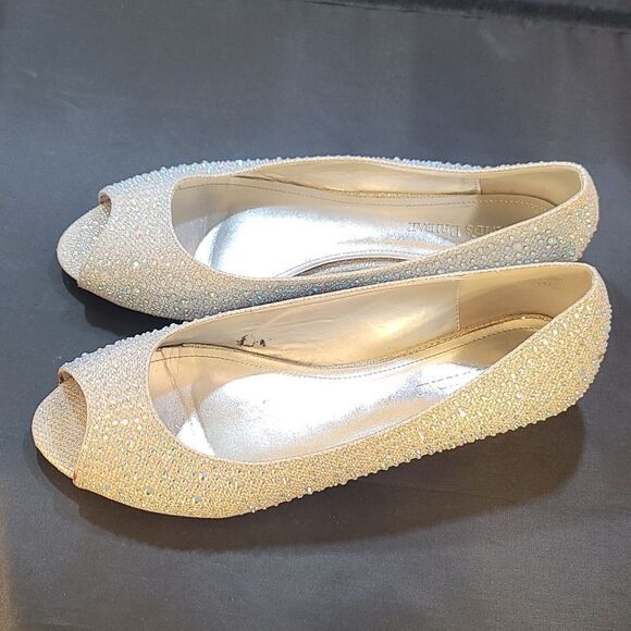 DAVID BRIDAL LOW WEDGE PEEP-TOES WITH CRYSTALS  WOMEN'S SHOE - Picture 10 of 16